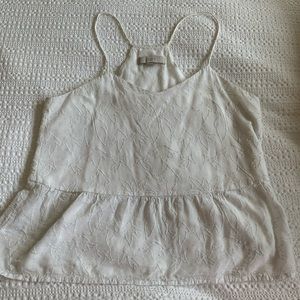 Loft white floral racerback tank